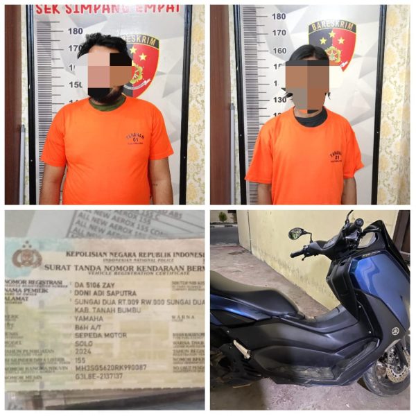 Polsek Simpang Empat Tangkap Dua Pelaku Pencurian Motor di Desa Sarigadung