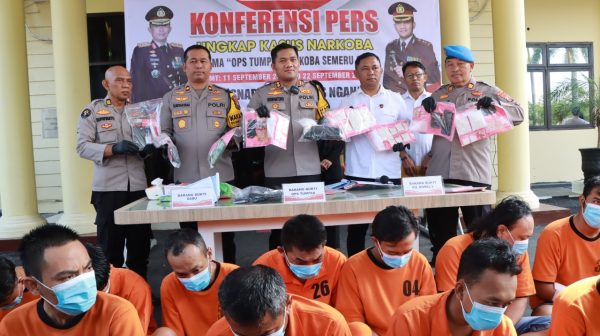 Konferensi Pers Hasil Operasi Tumpas Narkoba Semeru 2024 Polres Nganjuk