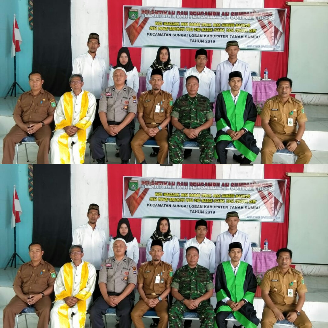 Pelantikan dan Pengambilan Sumpah KPPS Pilkades Di Kec Sungai Loban, Koramil 06 Kec Sungai Loban