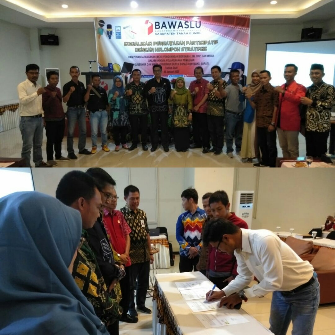 Bawaslu Pengawasan Bersama LSM, OKP, Media MOU Pelaksanaan Pilgub Dan Pilkada