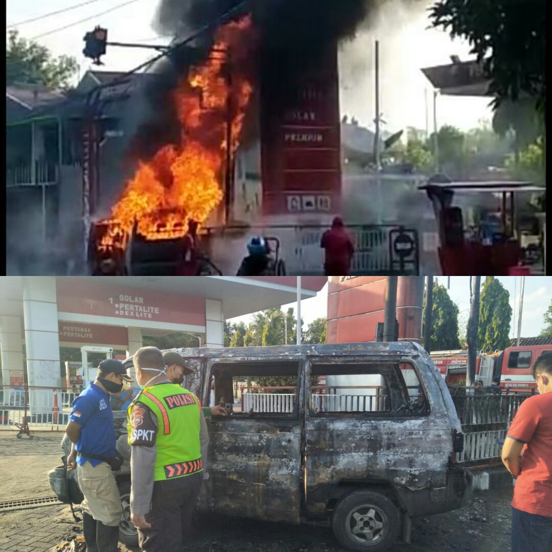 Diduga Konsleting, Mobil Station Hangus Terbakar