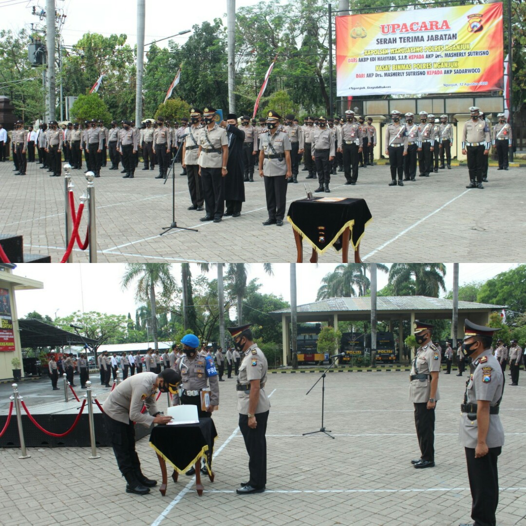 Demi Peningkatan Kinerja Polres Nganjuk Laksanakan Sertijab Kapolsek dan Kasat