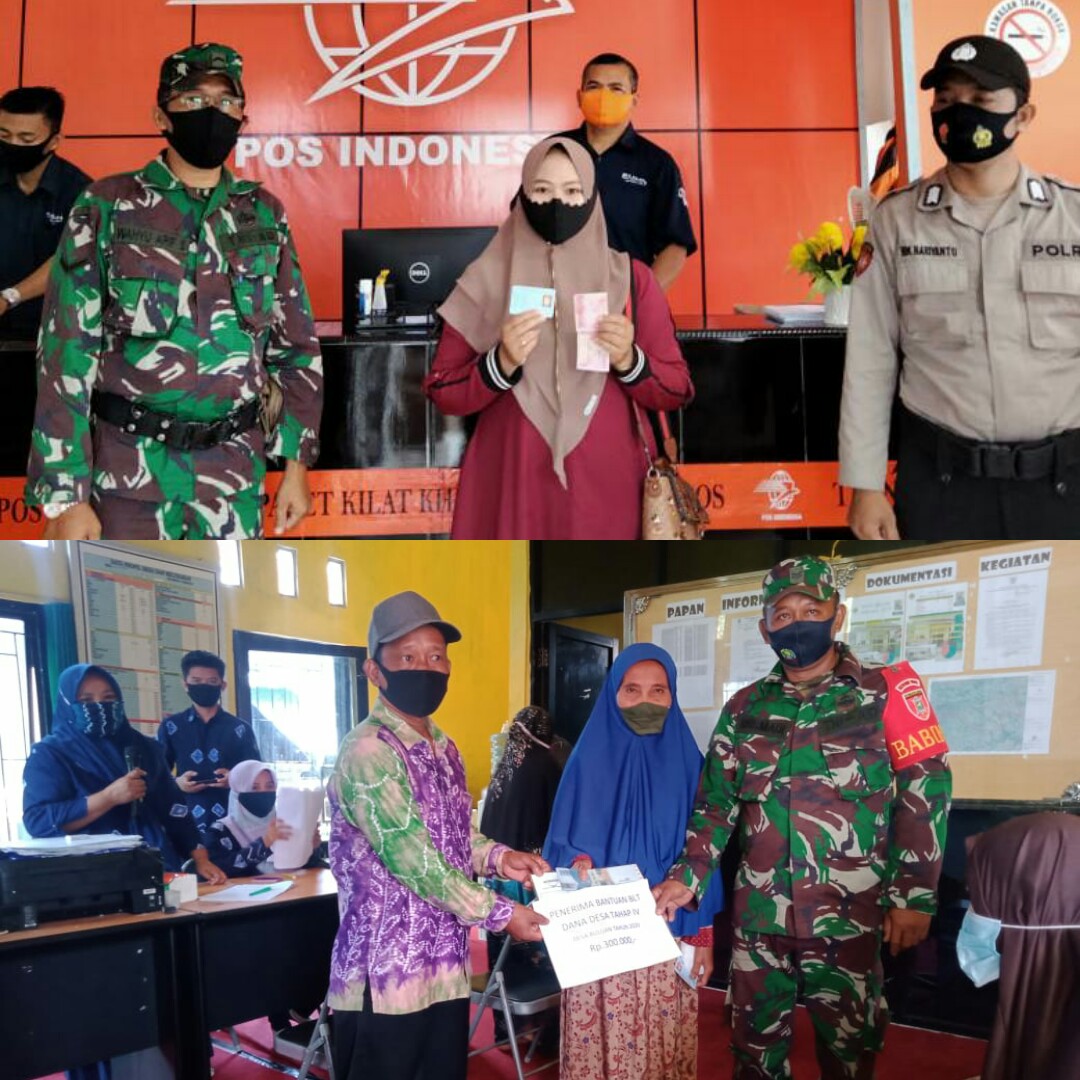 Babinsa Kodim Barabai Bersama Bhabinkamtibmas Kawal Pembagian BST