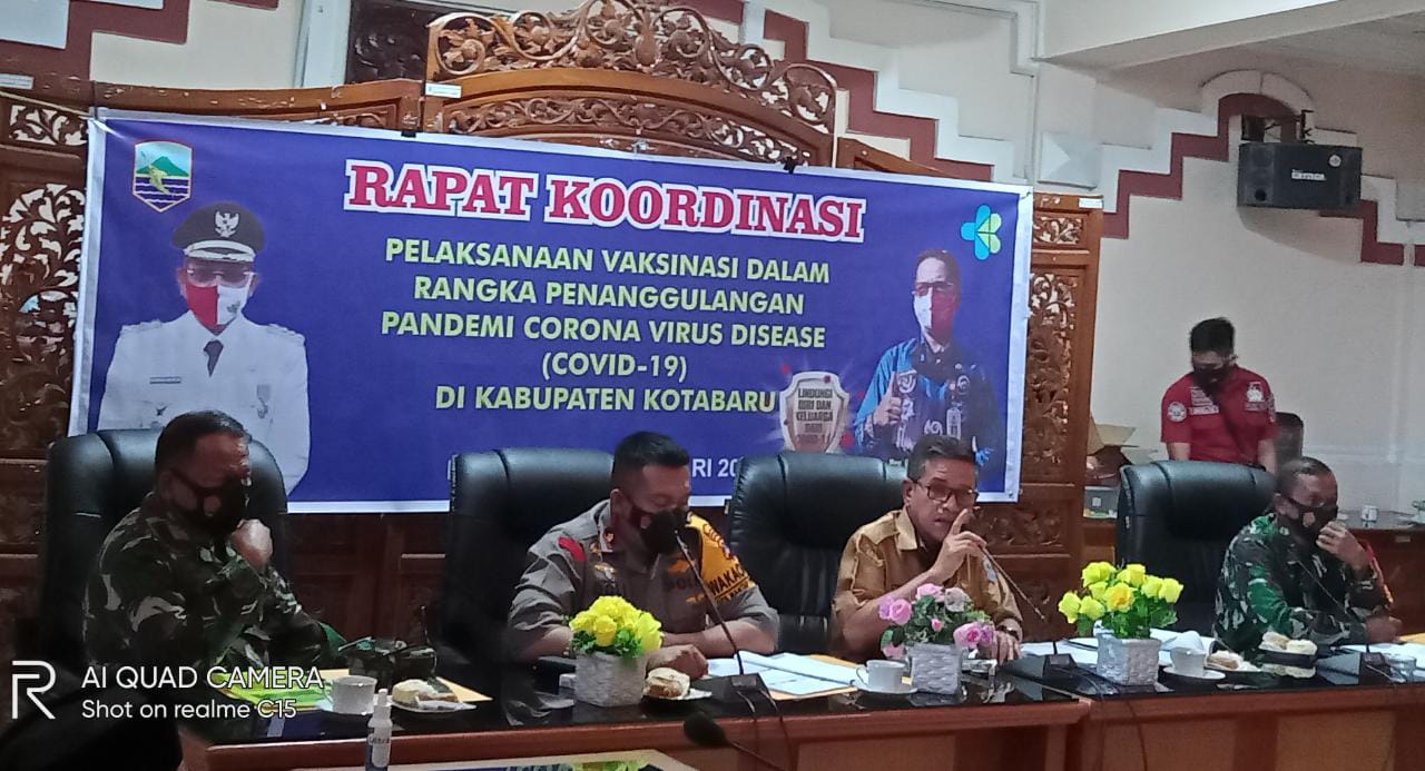 DINKES KABUPATEN KOTABARU ADAKAN RAKOR PELAKSANAAN VAKSINASI DENGAN TIM GUGUS TUGAS