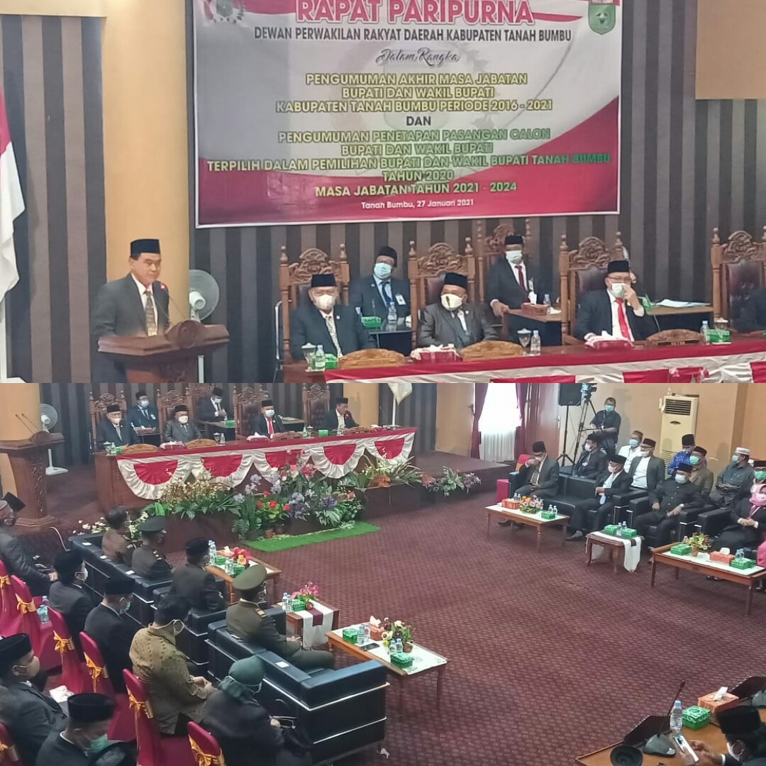 DPRD Tanbu Umumkan Penetapan Pasangan Calon Bupati dan Wakil Bupati Terpilih