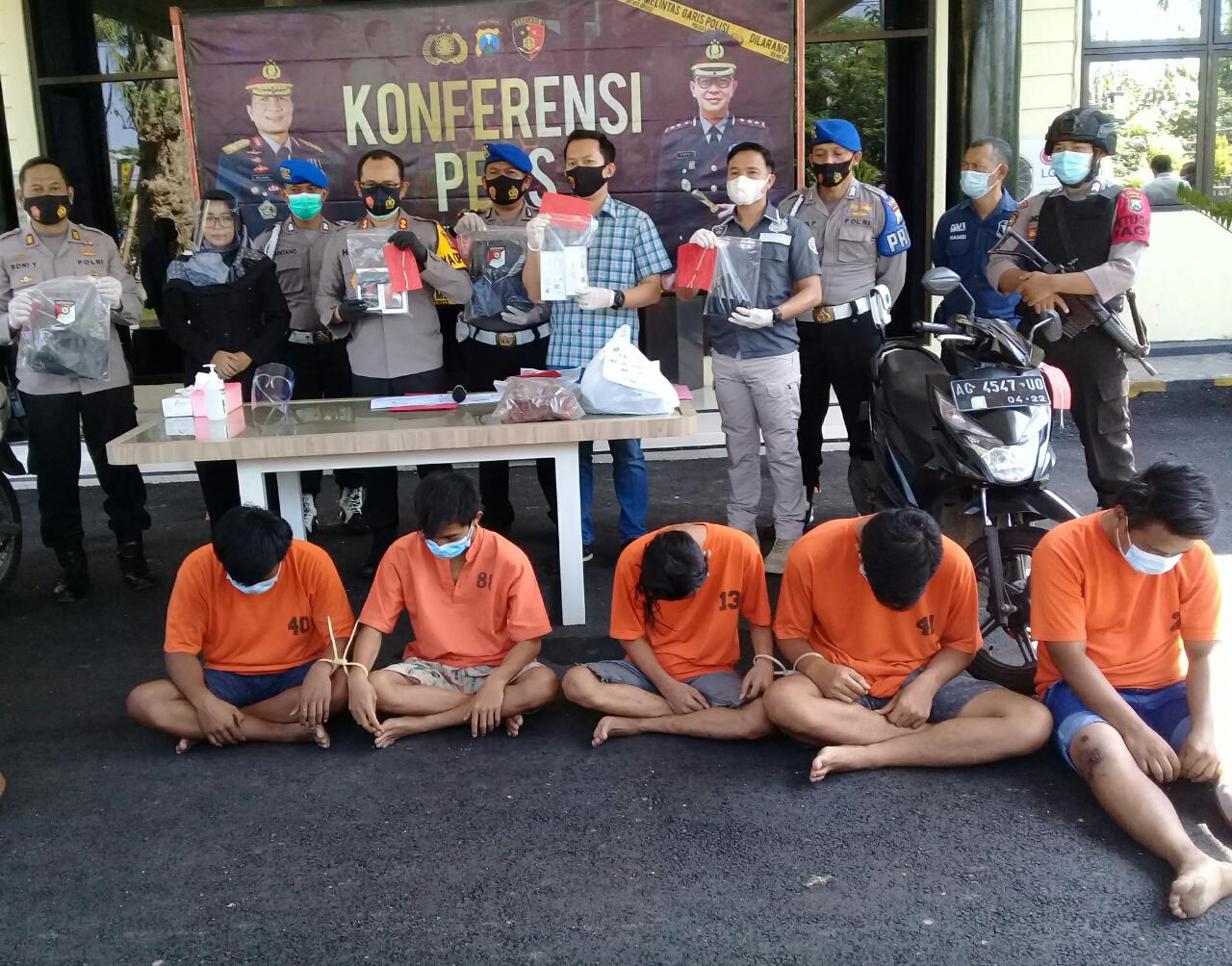 Konferensi Pers Polres Nganjuk,Ungkap Kasus Pengrusakan dan Curat