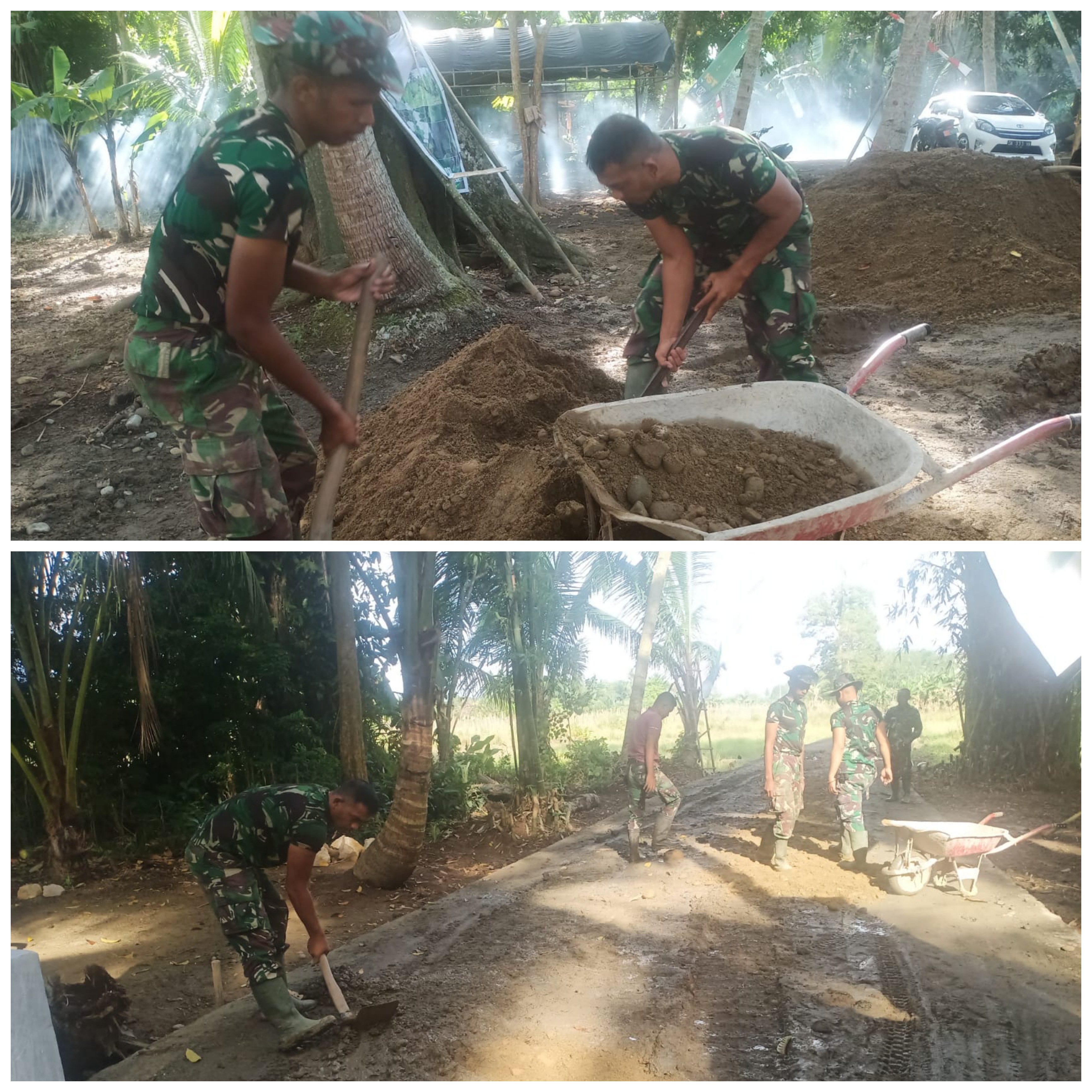 Tidak Kenal Hari Libur, Satgas TMMD Terus Rampungkan Sasaran Fisik