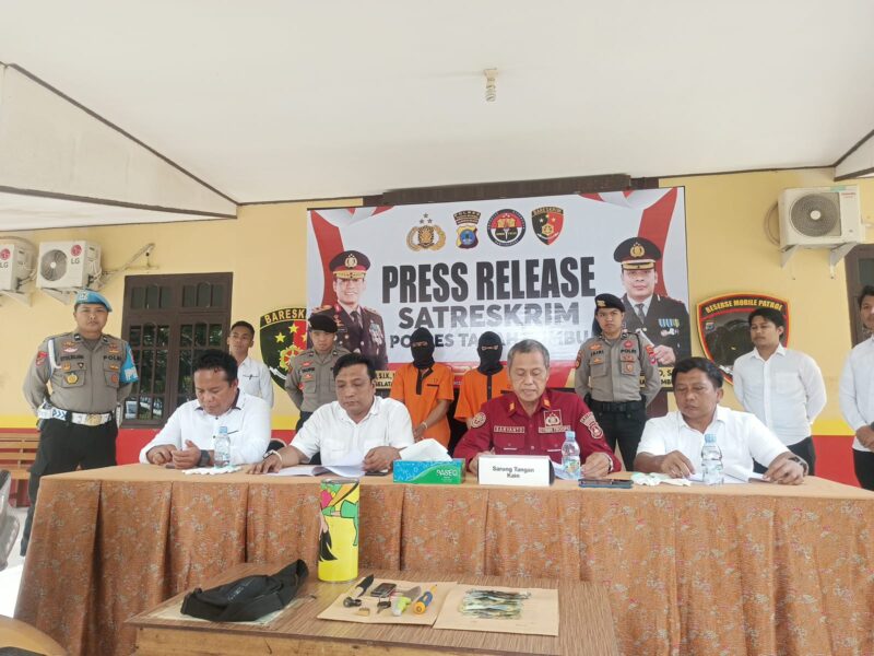 Gelar Press Release, Satreskrim Polres Tanah Bumbu Ungkap Dua Kasus Kejahatan