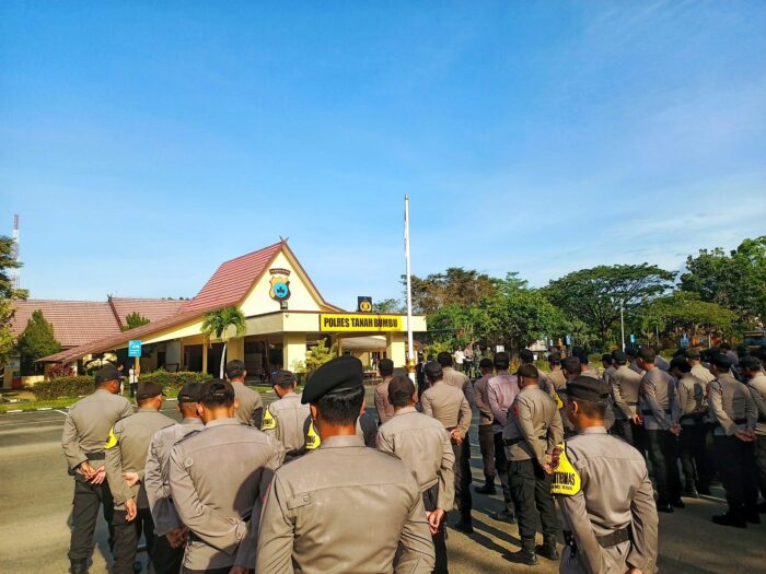 Pengamanan Pilkades Serentak, Polres Tanbu Gelar Apel Pergeseran Pasukan