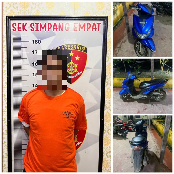 Polsek Simpang Empat Bekuk Pelaku Pencurian Sepeda Motor