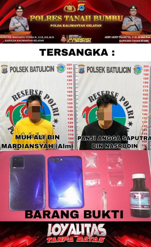 Polsek Batulicin Tangkap Dua Pelaku Penyalahgunaan Narkotika