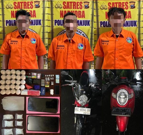 Polres Nganjuk Gagalkan Peredaran Narkotika dan Okerbaya, Empat Pelaku Ditangkap