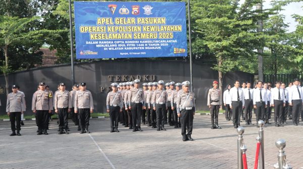 Polres Nganjuk Gelar Apel Operasi Keselamatan Semeru 2025 Jelang Idul Fitri