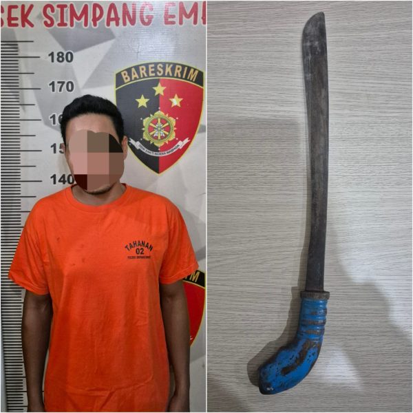 Resahkan Warga, Polsek Simpang Empat Tangkap Pria Bawa Sajam