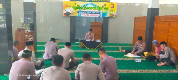 Isi Ramadan dengan Ibadah, Polres Nganjuk Gelar Lomba Baca Al-Quran untuk Anggota Polri dan ASN