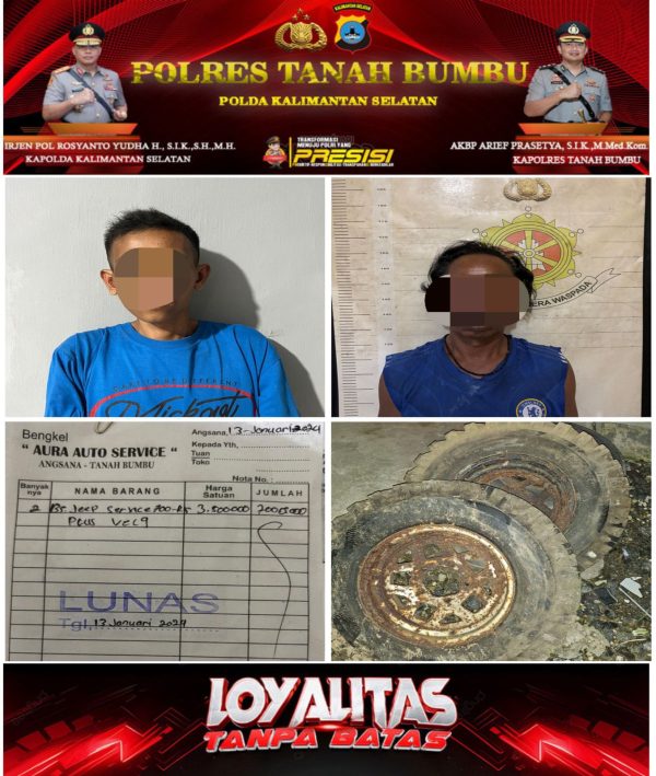 Polsek Angsana Ungkap Kasus Pencurian Ban, Dua Pelaku Diamankan