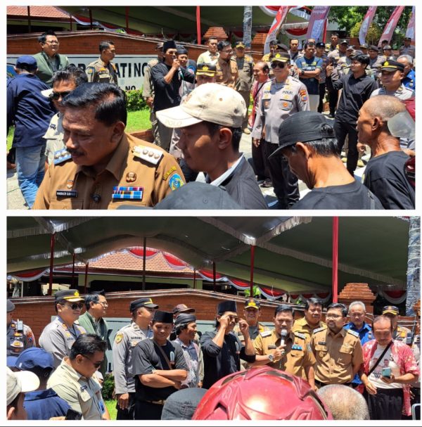 Polres Nganjuk Siagakan Personel Amankan Aksi Damai RT/RW di DPRD