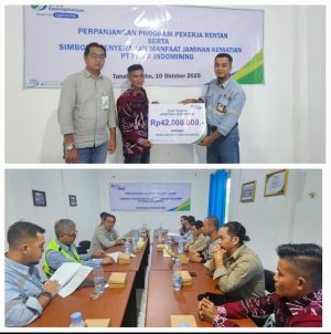 BPJS Ketenagakerjaan Batulicin Serahkan Santunan Jaminan Kematian kepada Ahli Waris Pekerja Rentan PT Pama Indomining