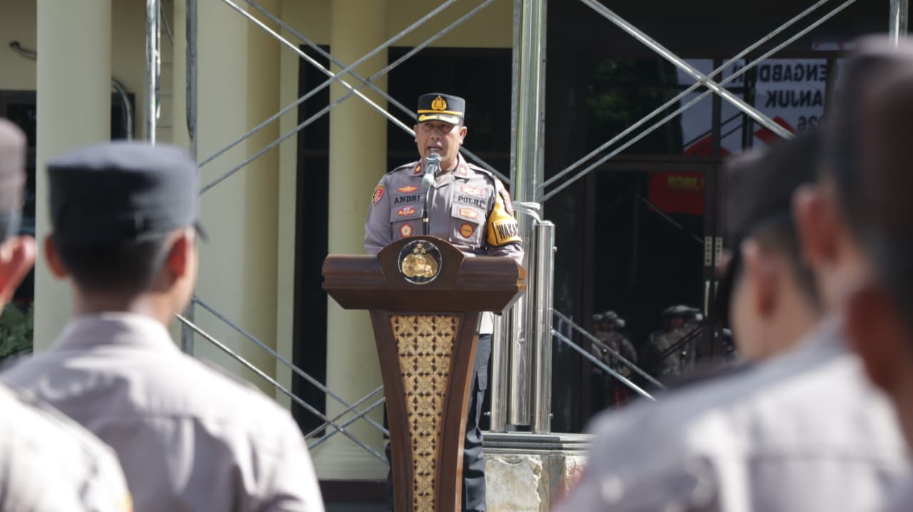 Upacara Kenaikan Pangkat Pengabdian, Kapolres Nganjuk Apresiasi Dedikasi Anggota Polri