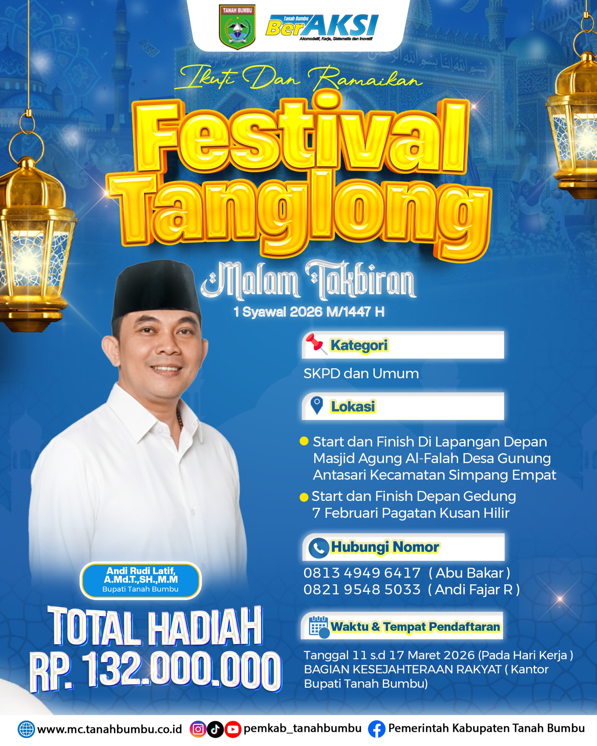 Pemkab Tanah Bumbu Gelar Festival Tanglong Malam Takbiran, Hadiah Rp132 Juta