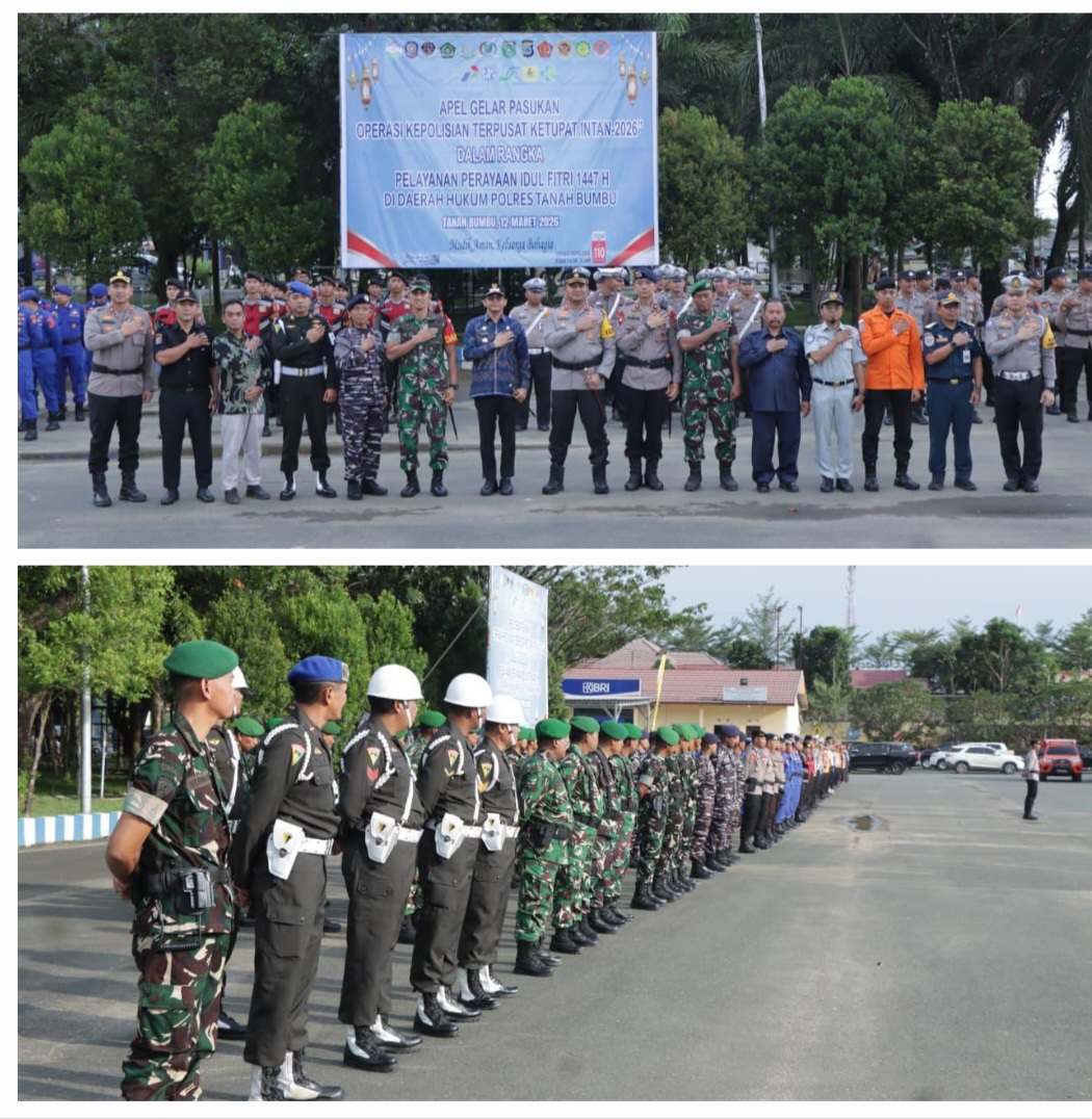 Siapkan Pengamanan Jelang Lebaran, Polres Tanbu Gelar Apel Pasukan Operasi Ketupat Intan 2026