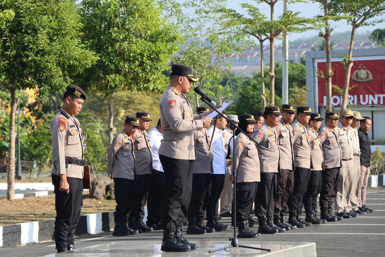 Polres Tanbu Gelar Apel Siaga Penanggulangan Bencana Karhutla Tahun 2026