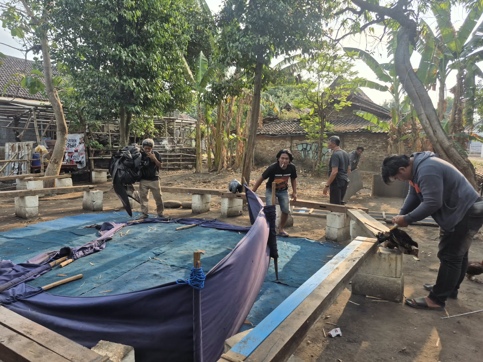 Tindaklanjuti Laporan Warga, Satreskrim Polres Nganjuk Cek Dua Lokasi Diduga Sabung Ayam